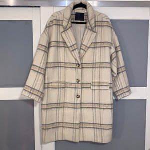 Levi’s plaid button down trench coat